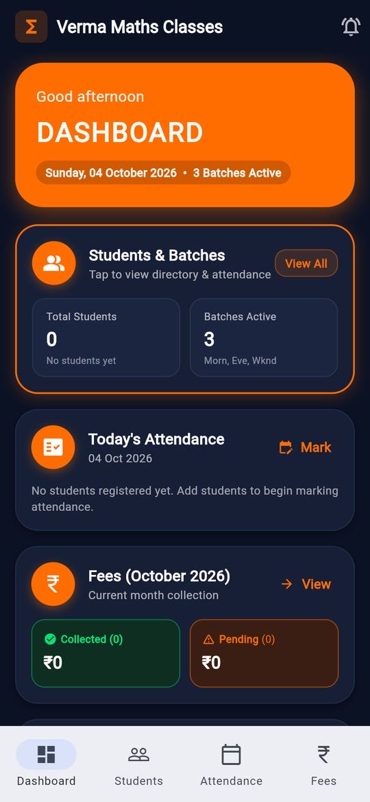 The same coaching app redesigned in dark blue and orange after the teacher attached a design they liked.
